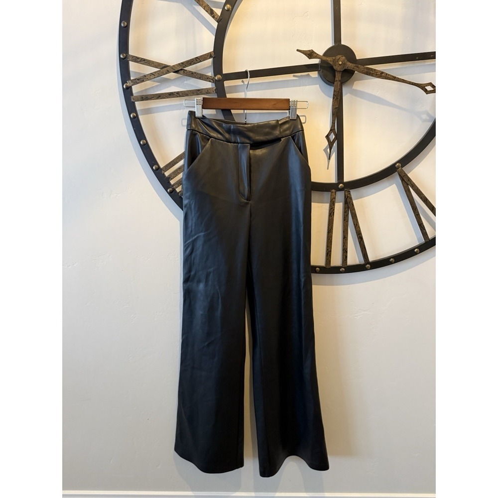 Express Women's Pleather Trousers Loose Straigh Leg High Waisted